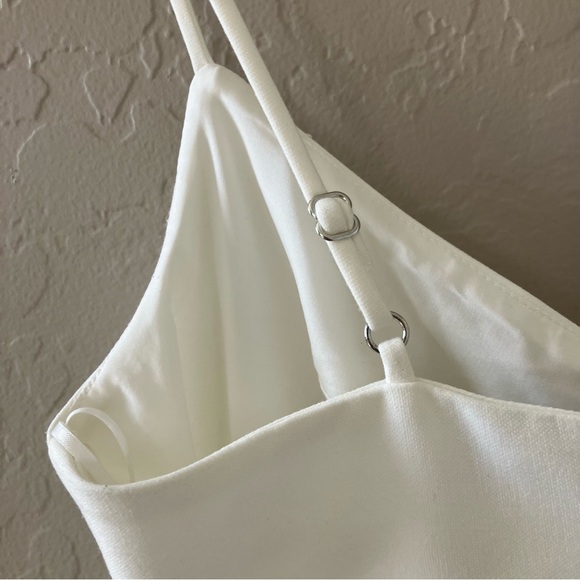 Likely Kelaya Bodycon Cocktail Dress Cream Ruffle Tulip Front Sleeveless Size 8 - Picture 8 of 13